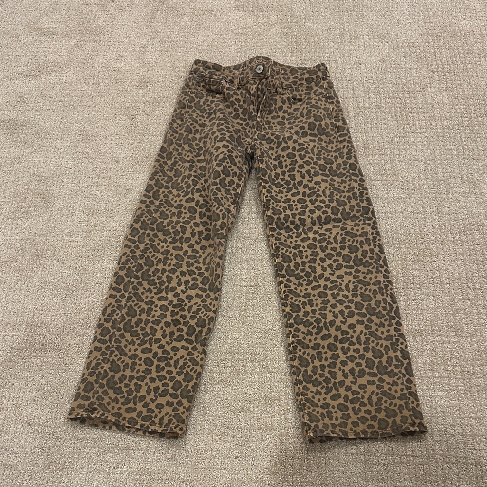 American Eagle Outfitters Brown Leopard Print Pants